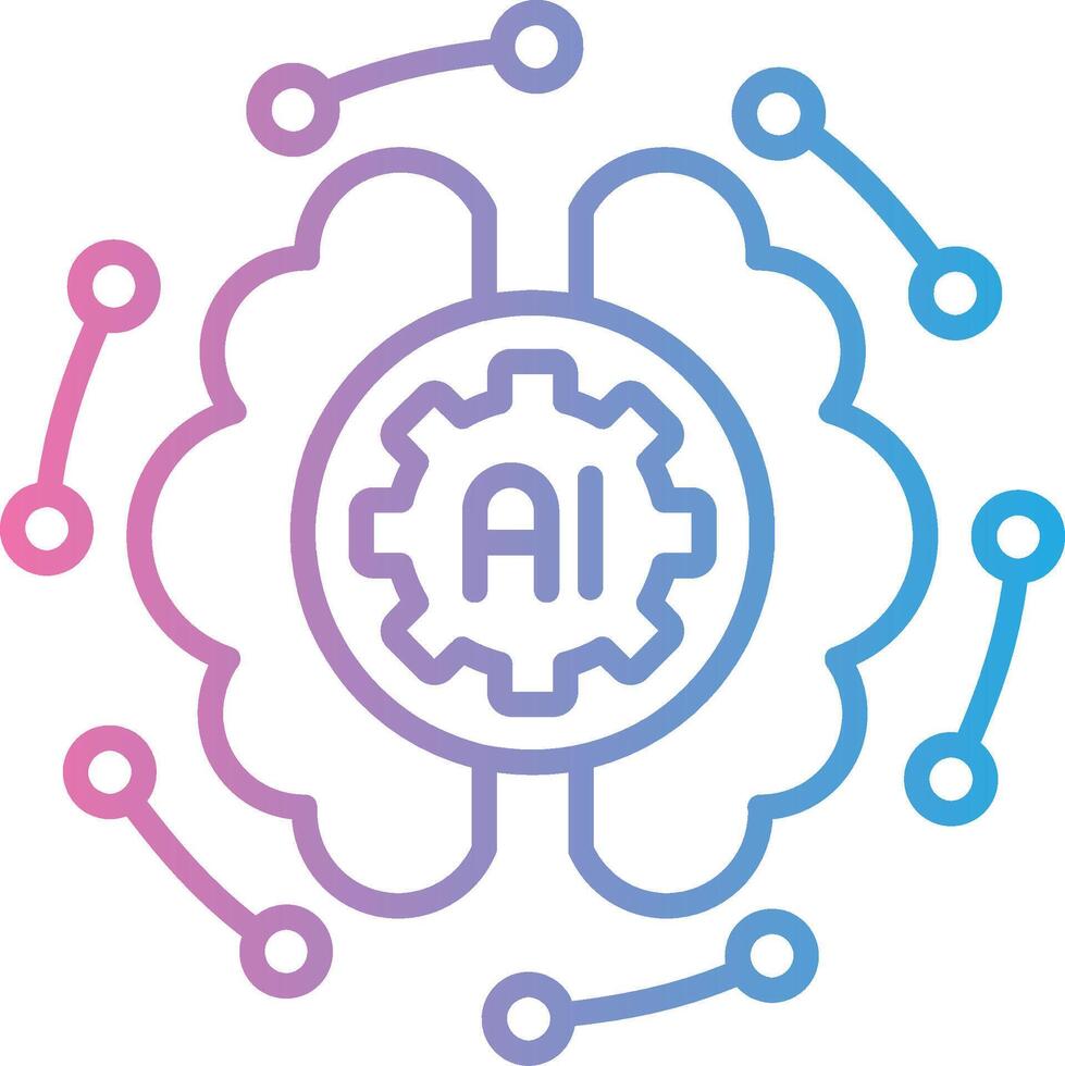 Ai logo with gears and lines vector