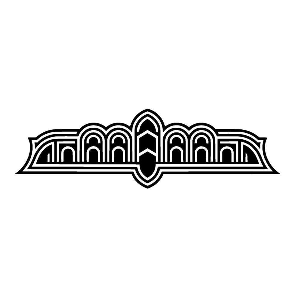 Art Deco Wave Ornament, Geometric , Vintage Elegance vector