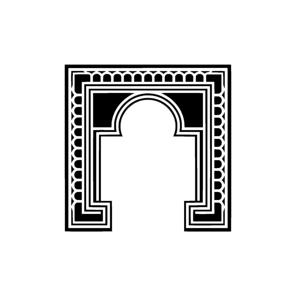 Geometric Archway, Minimalist , Monochrome Elegance vector