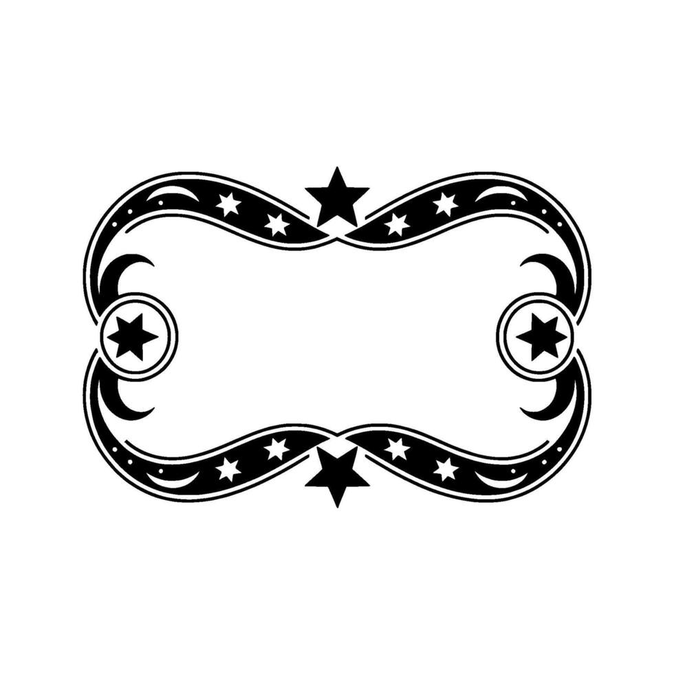 Celestial Border Vintage Star Crescent Frame vector