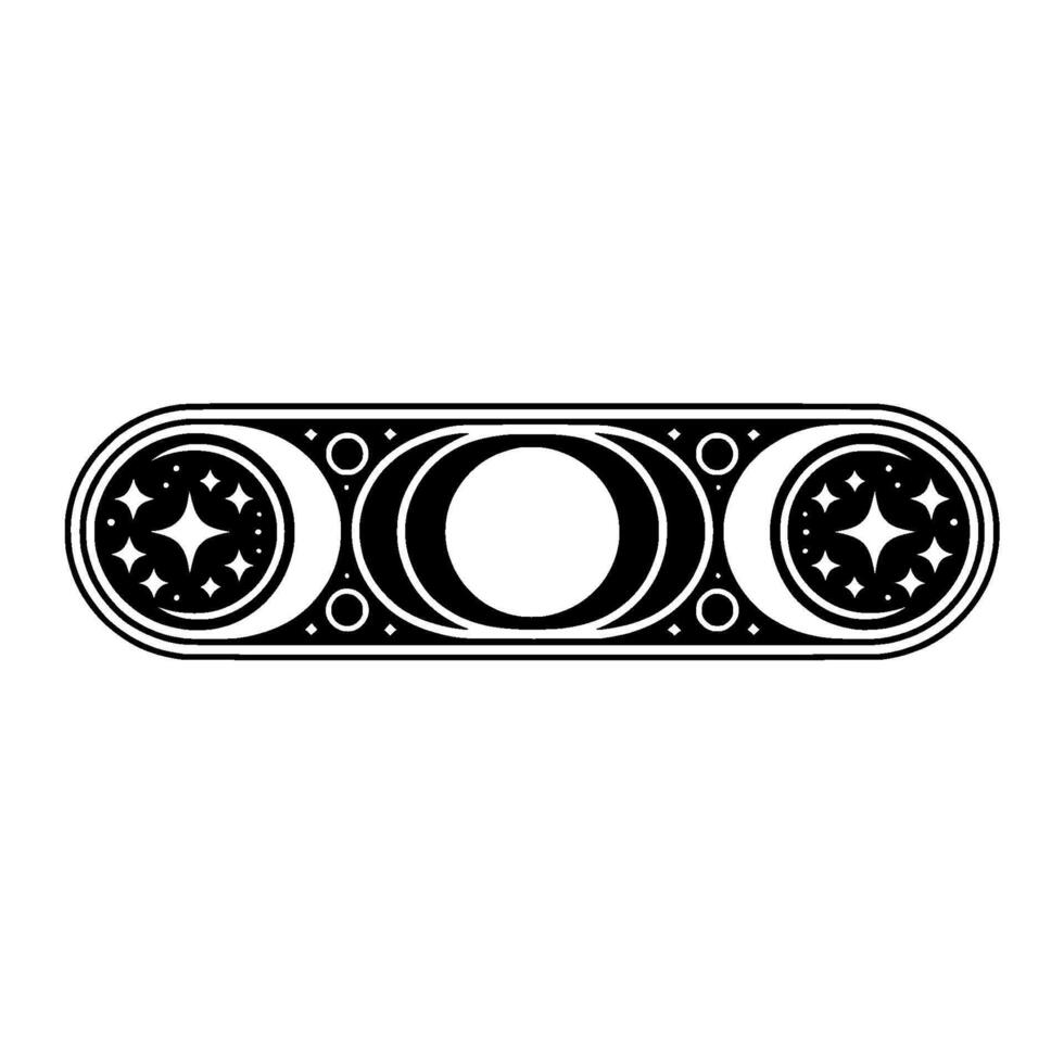 Celestial Crescent Emblem, Vintage Lunar vector