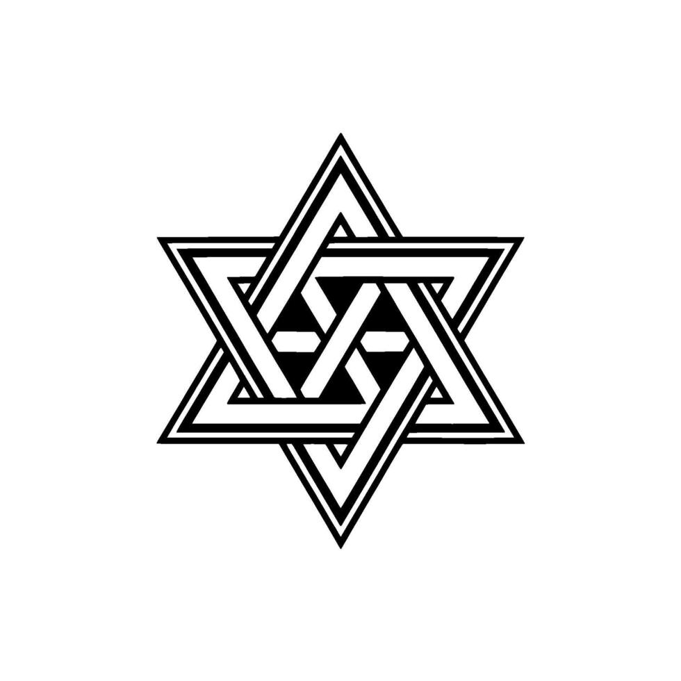 Intricate Labyrinth Star, Geometric Symbolism vector