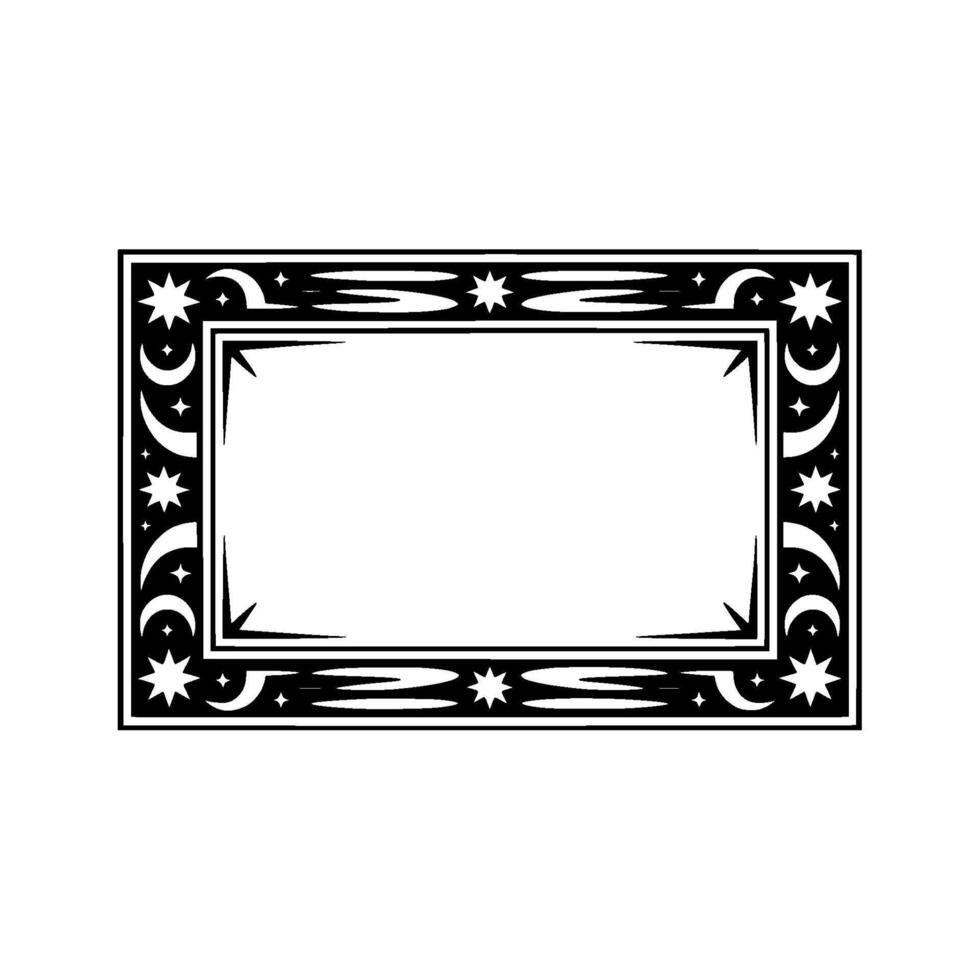 Celestial Frame Moon Star Ornamentation, Vintage vector