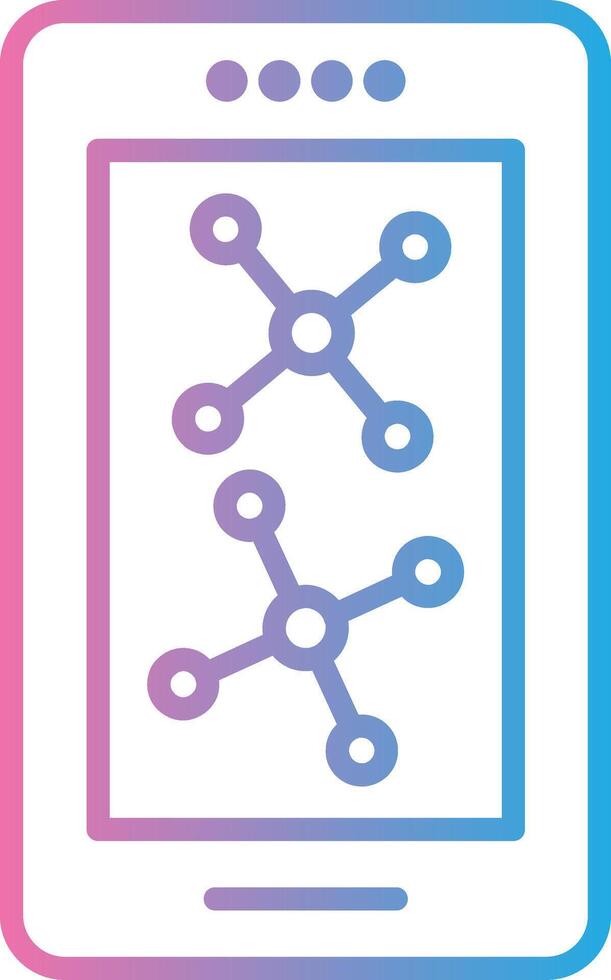 A tablet with a blue and pink background vector