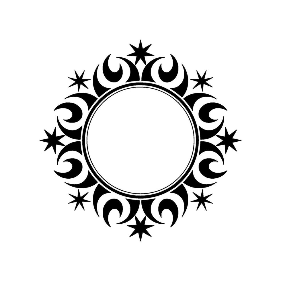 Tribal Moon Frame, Celestial , Minimalist vector