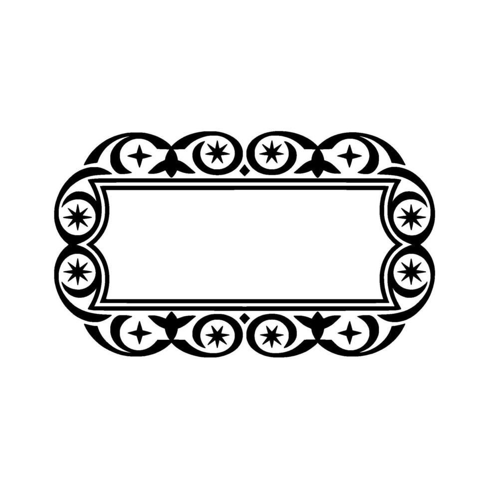 Ornate Frame, Celestial Details, Vintage vector