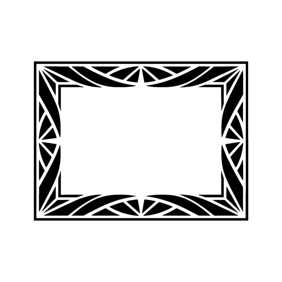 Geometric Deco Frame, Minimalist Black Outline vector