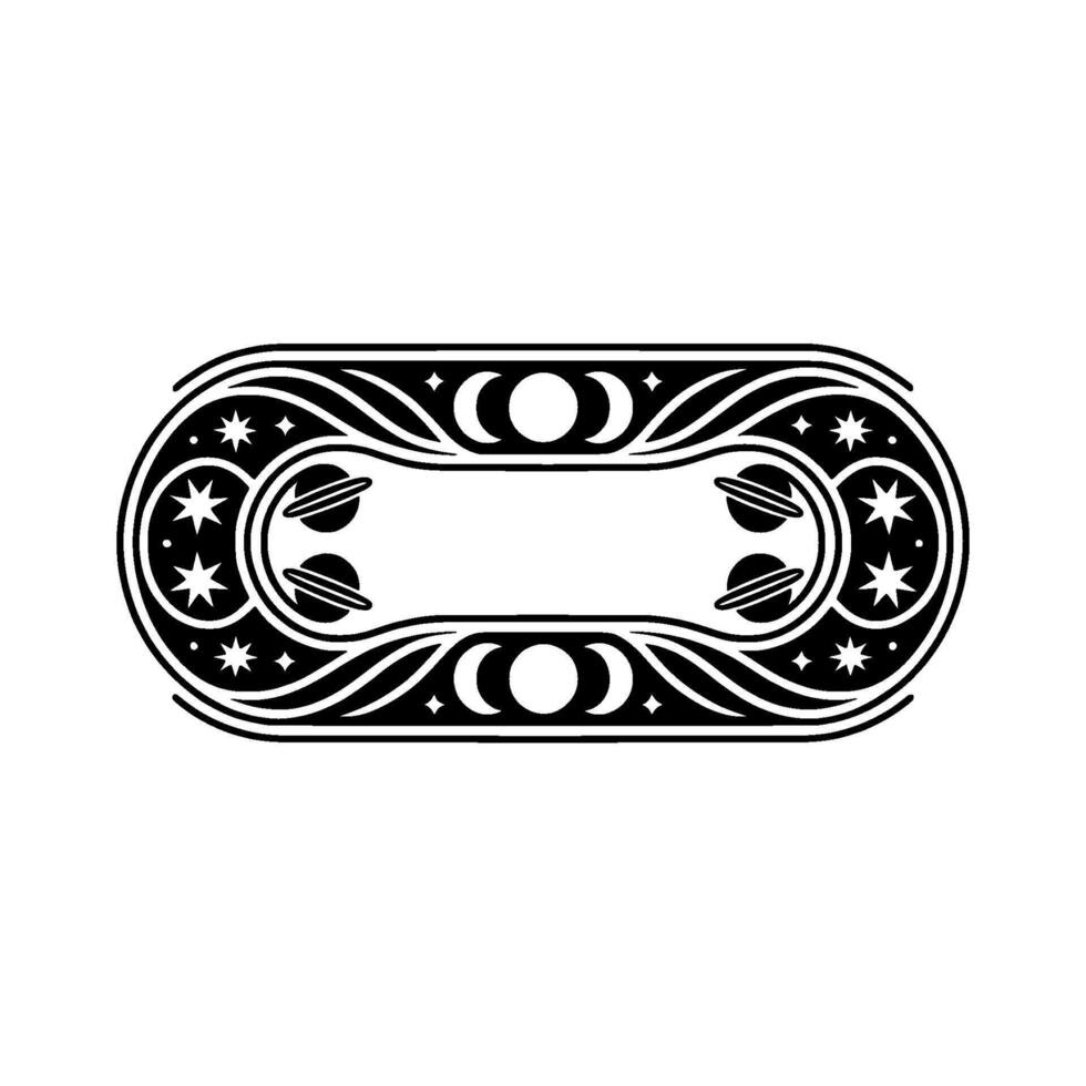Ornate Celestial Emblem, Vintage , Elegant Border vector