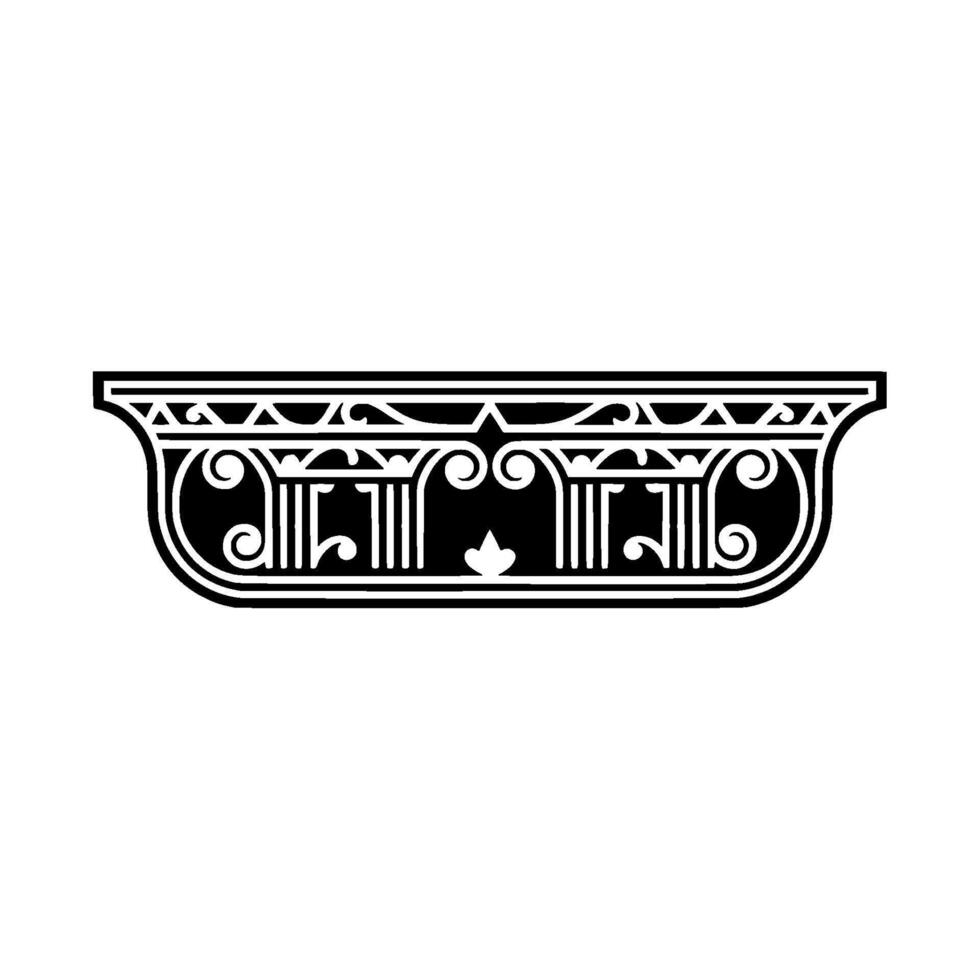 Ornate Classical Pediment, Detailed Decorative Element vector