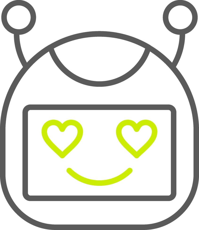 A robot with hearts on its face vector