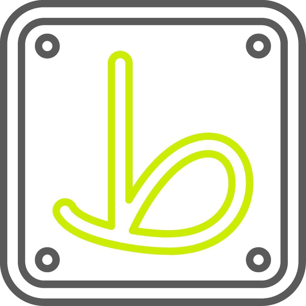 A green and yellow logo with the letter b vector