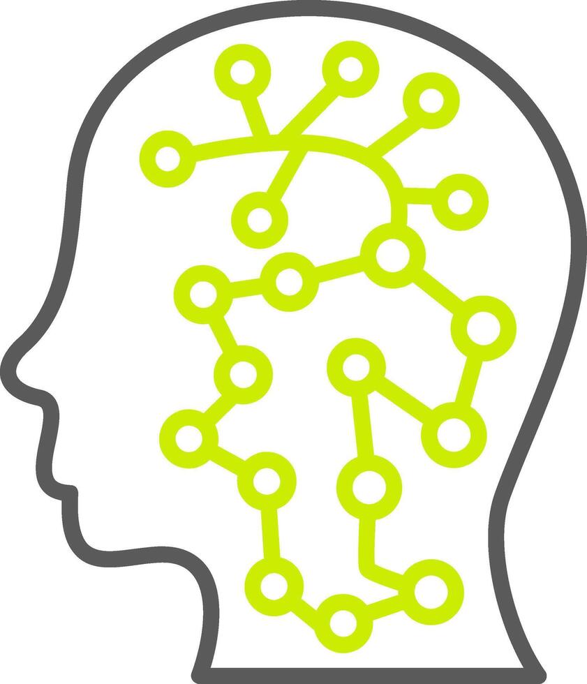 A person's head with a network of dots vector