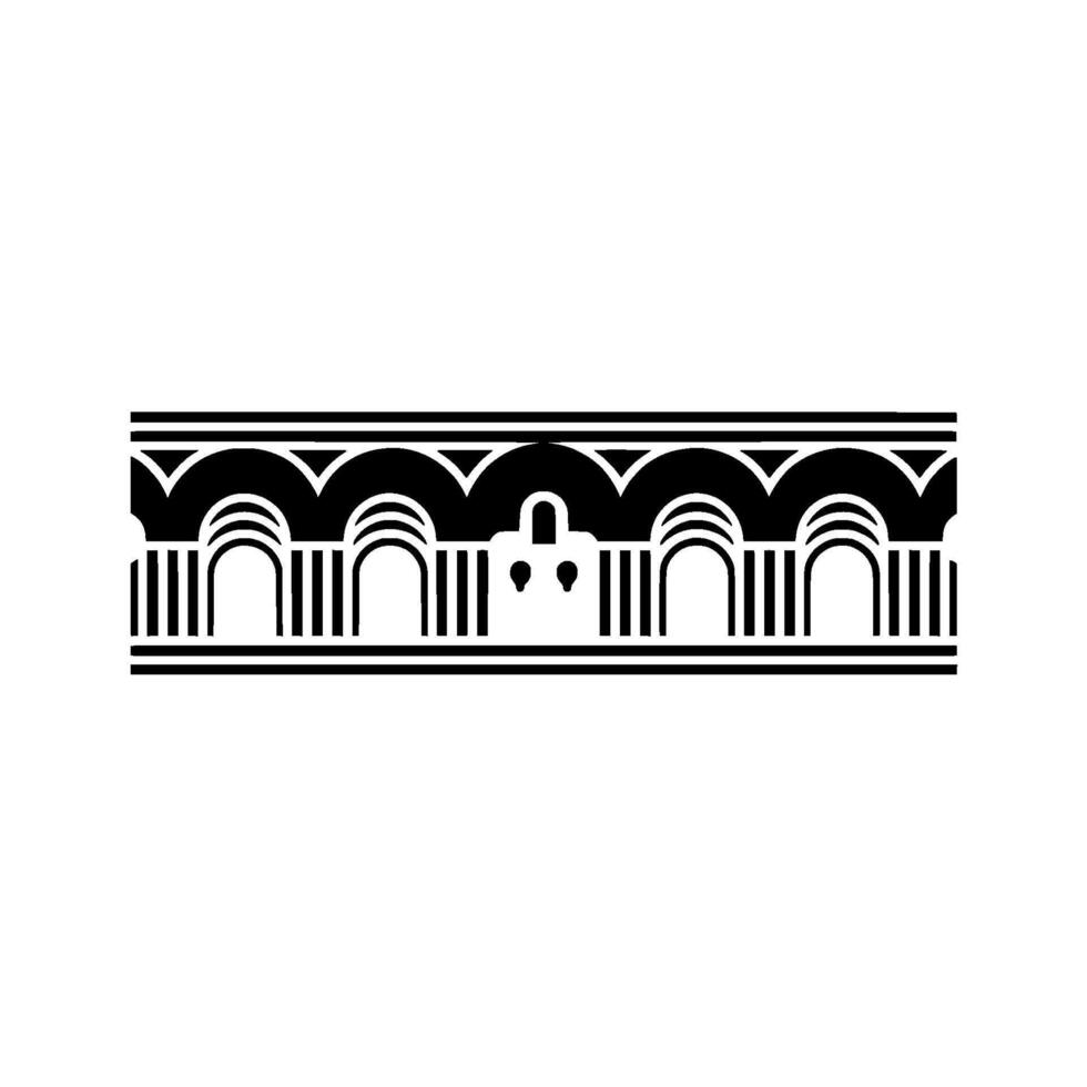 Geometric Deco Border,Stylized Arch Motif vector