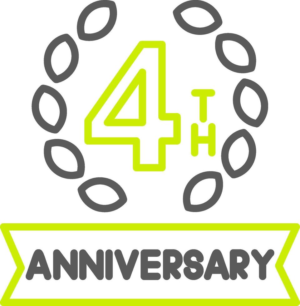 The 4th anniversary logo vector