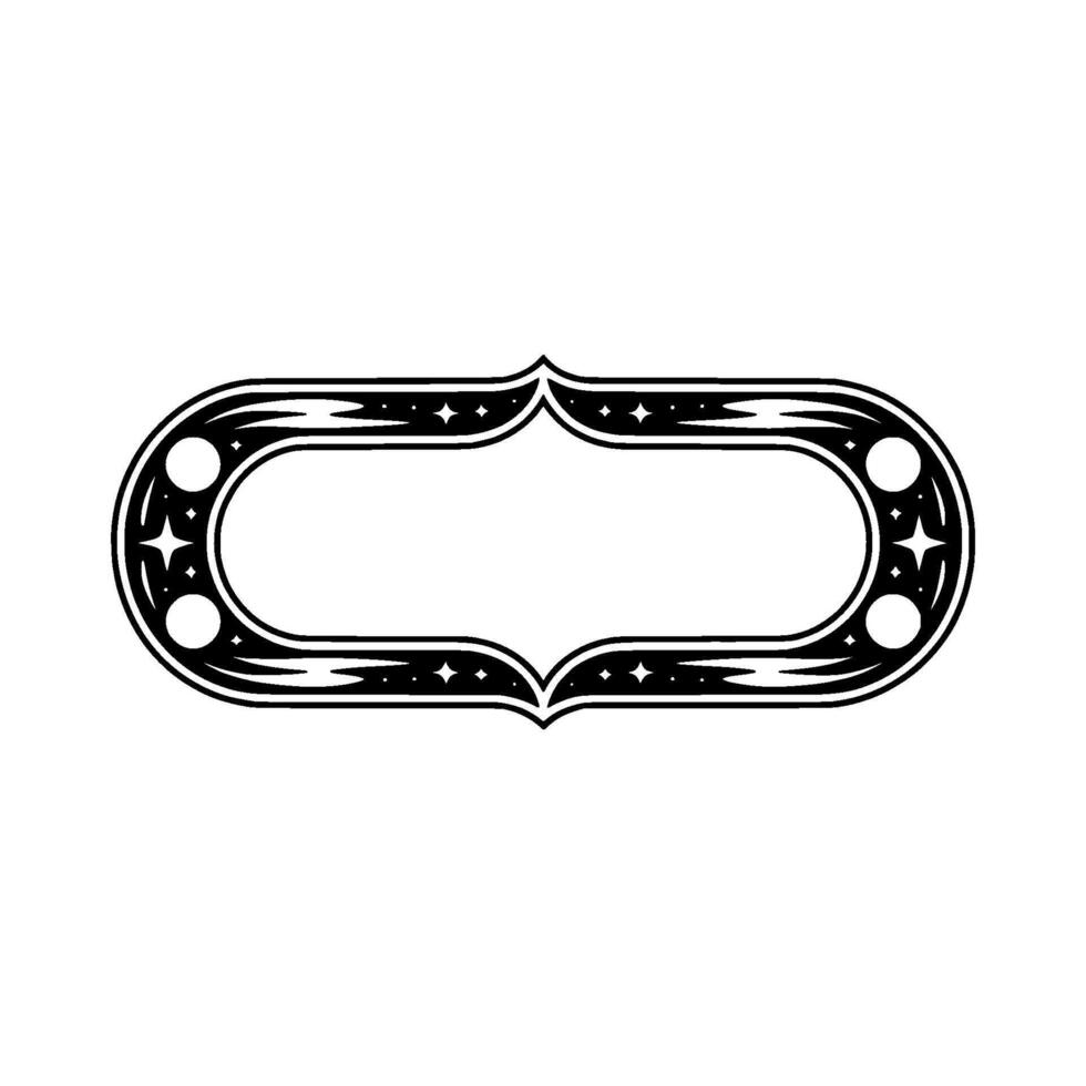 Celestial Frame Vintage Starburst Ornament Border vector