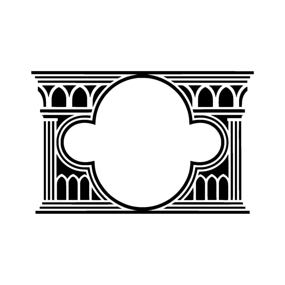 Art Deco Ornament, Circular Focal Point, Minimalist vector