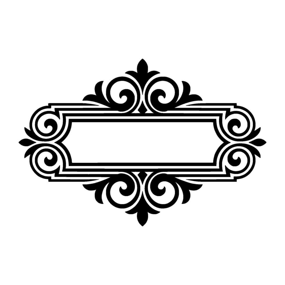 Elegant Black Frame, Decorative Border, Vintage - Swirls vector