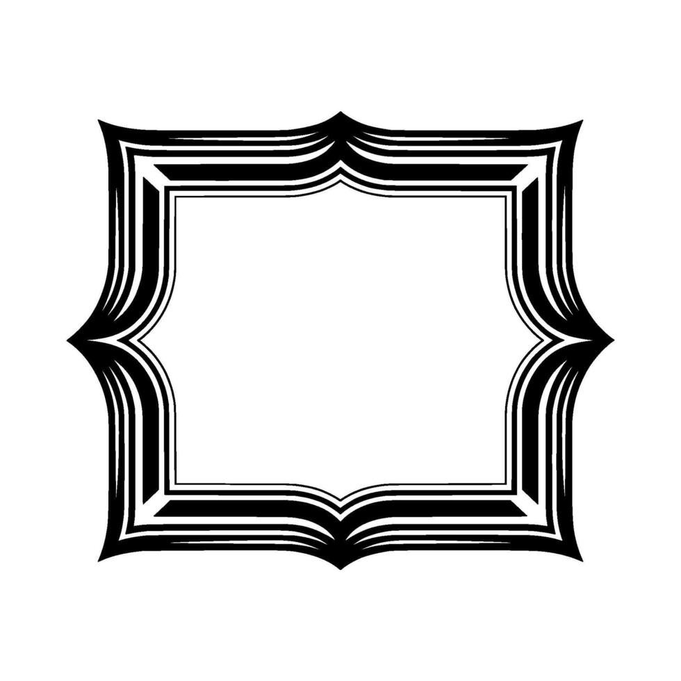 Geometric Deco Frame, Abstract Contour, Minimalist vector