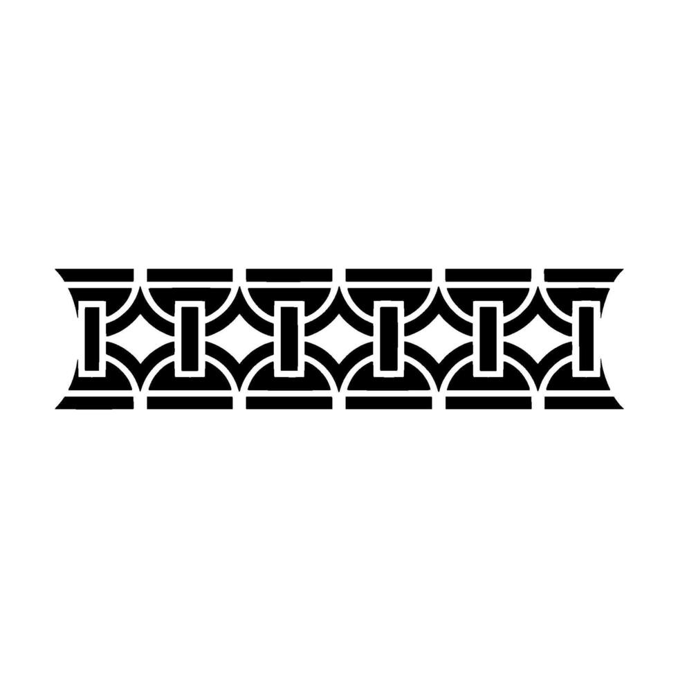 Geometric Celtic Border, Intricate Black Pattern vector