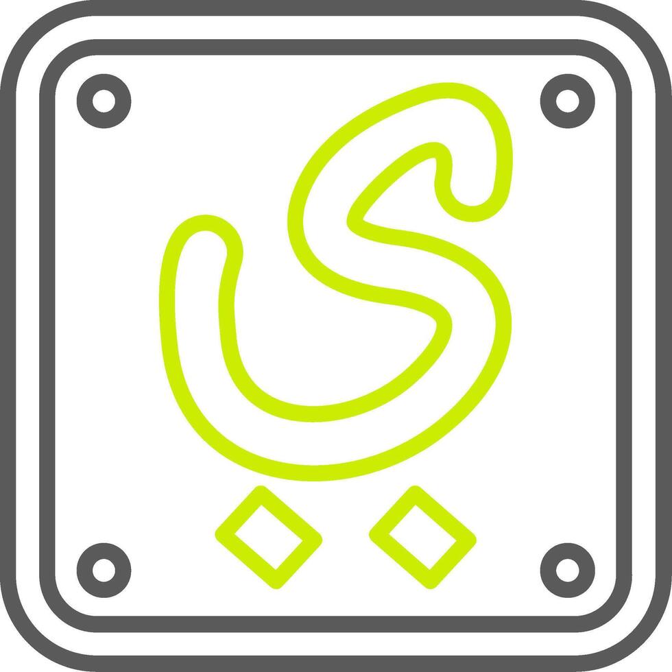 A square with a green and yellow letter s vector