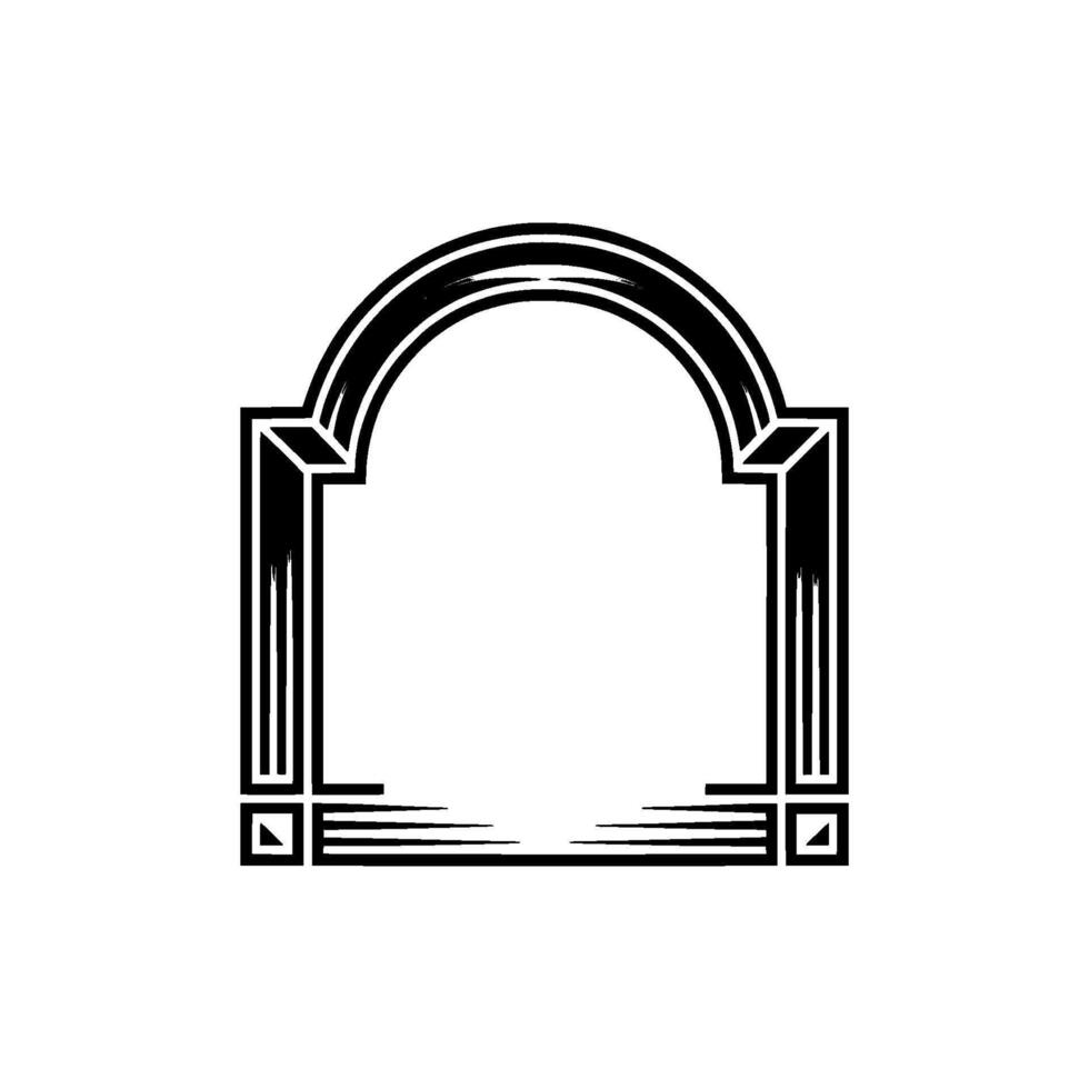 Geometric Arch Frame, Art Deco Style vector