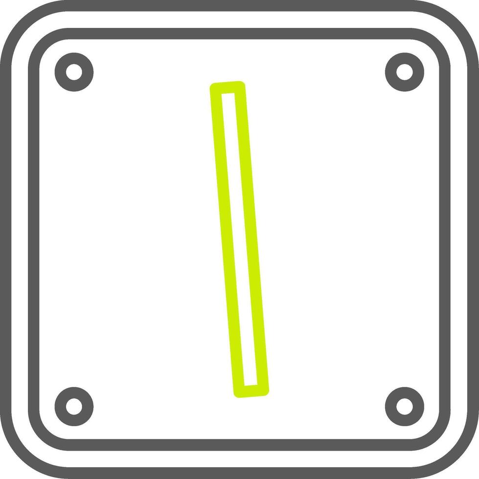 A yellow line icon of a pencil in a square vector