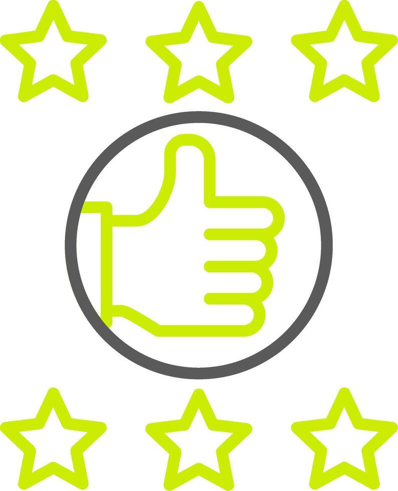 Five stars with a thumbs up icon vector