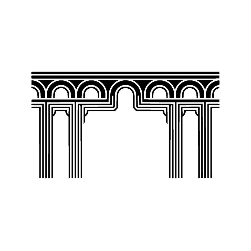 Art Deco Archway, Geometric Ornamentation, Minimalist, Texture vector
