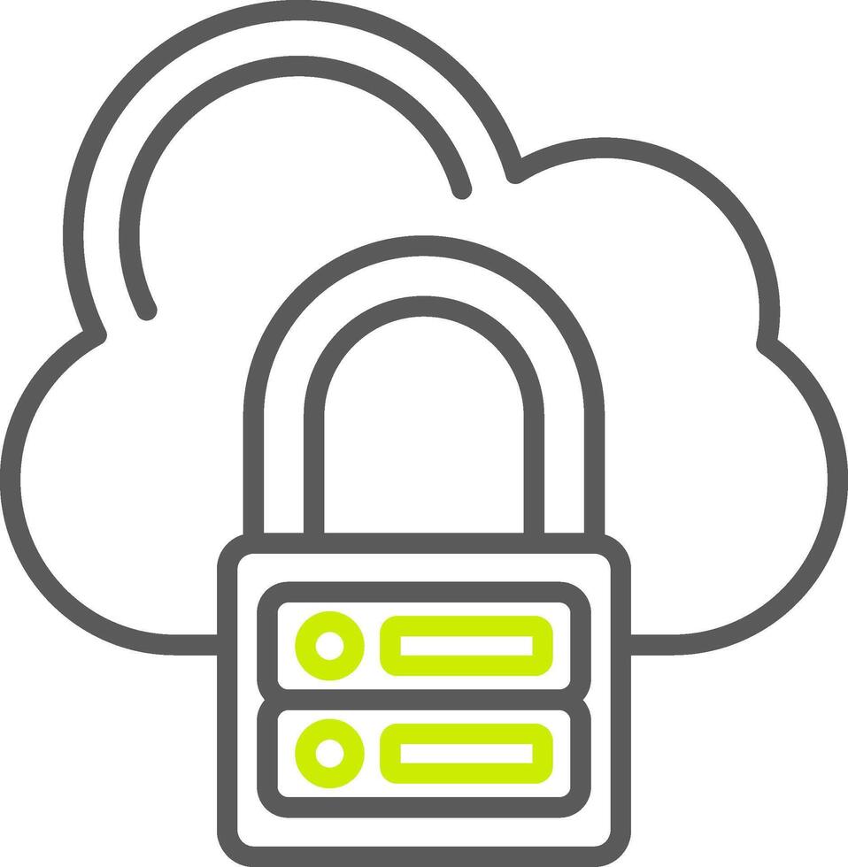 Cloud security icon with padlock and cloud vector
