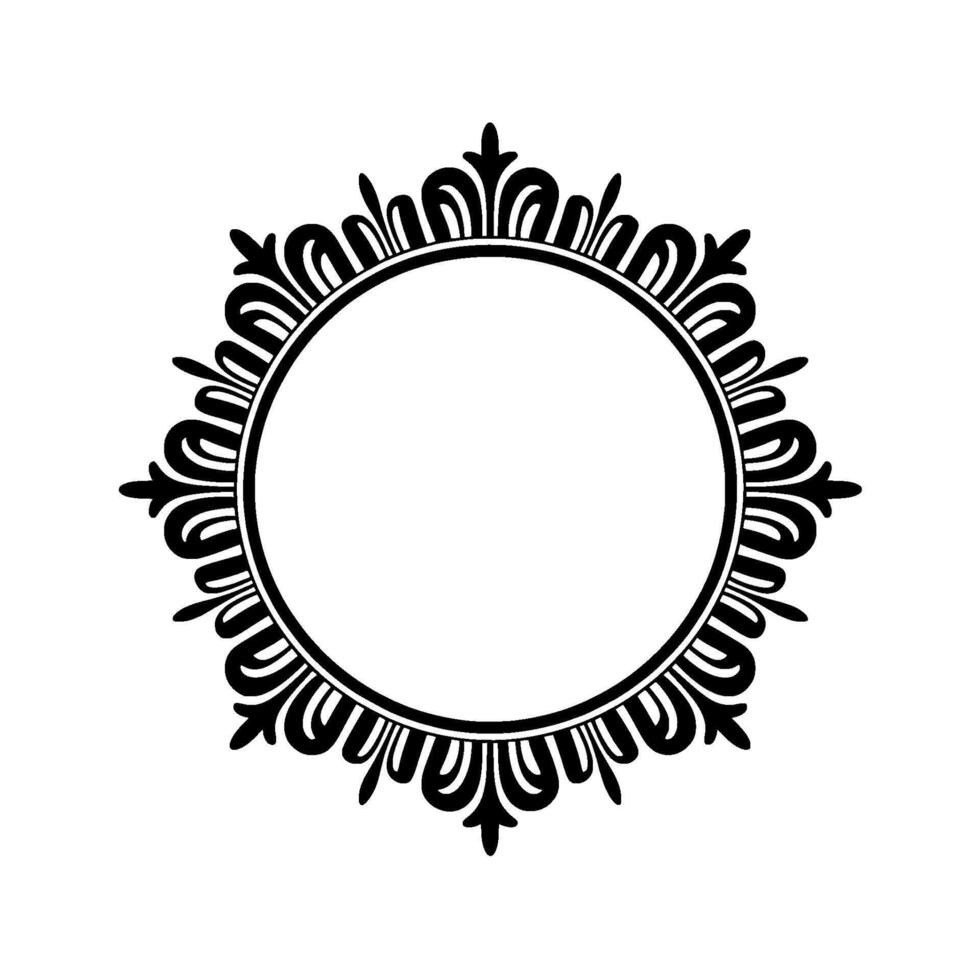 Intricate Circular Ornament,Vintage , Minimalist Frame vector