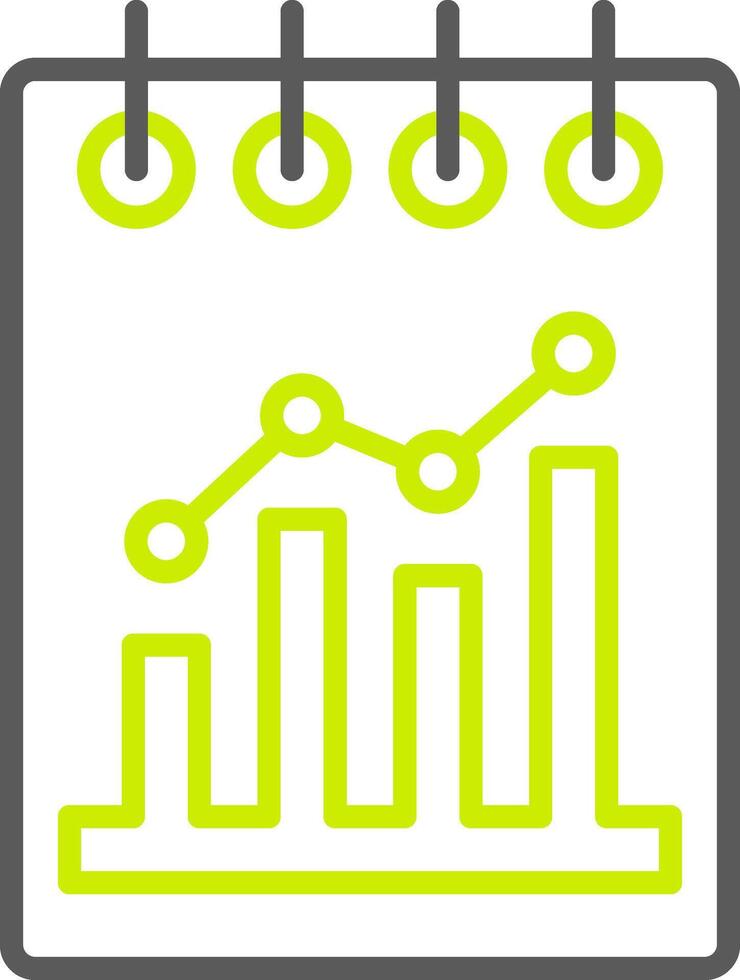A green and yellow graph chart icon vector