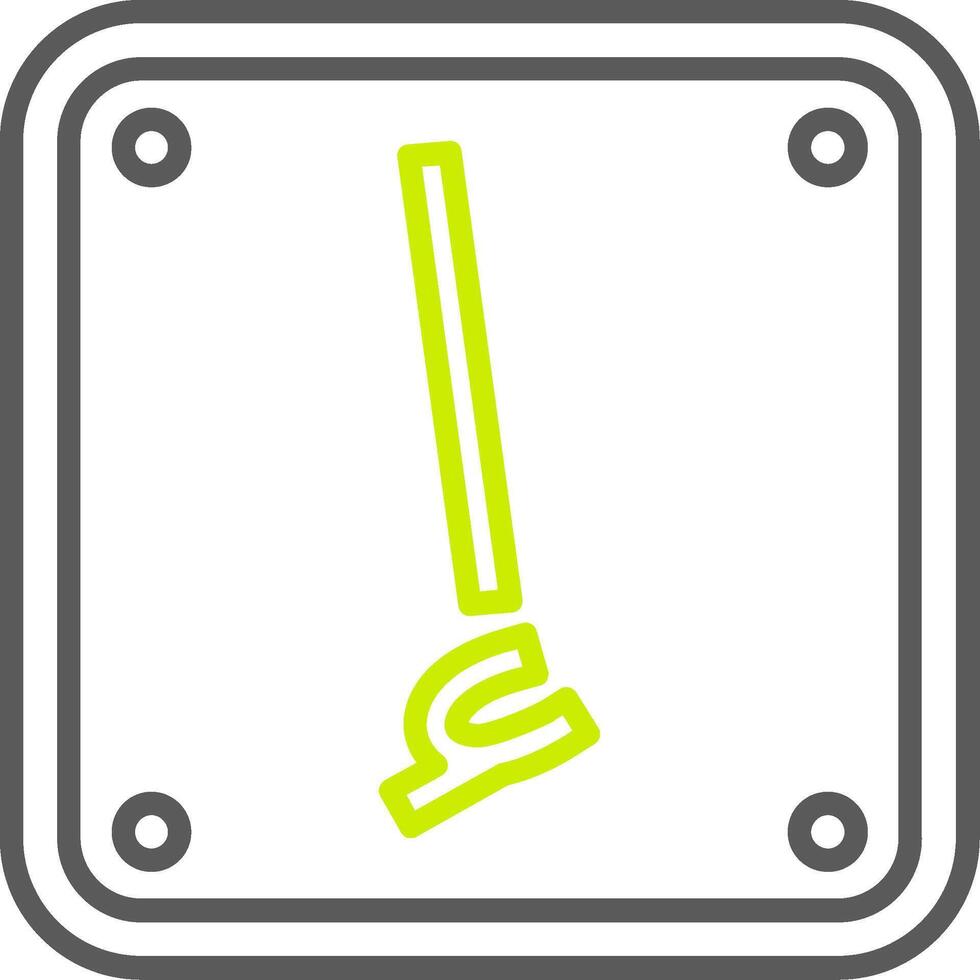 A yellow and green sign with a hammer vector