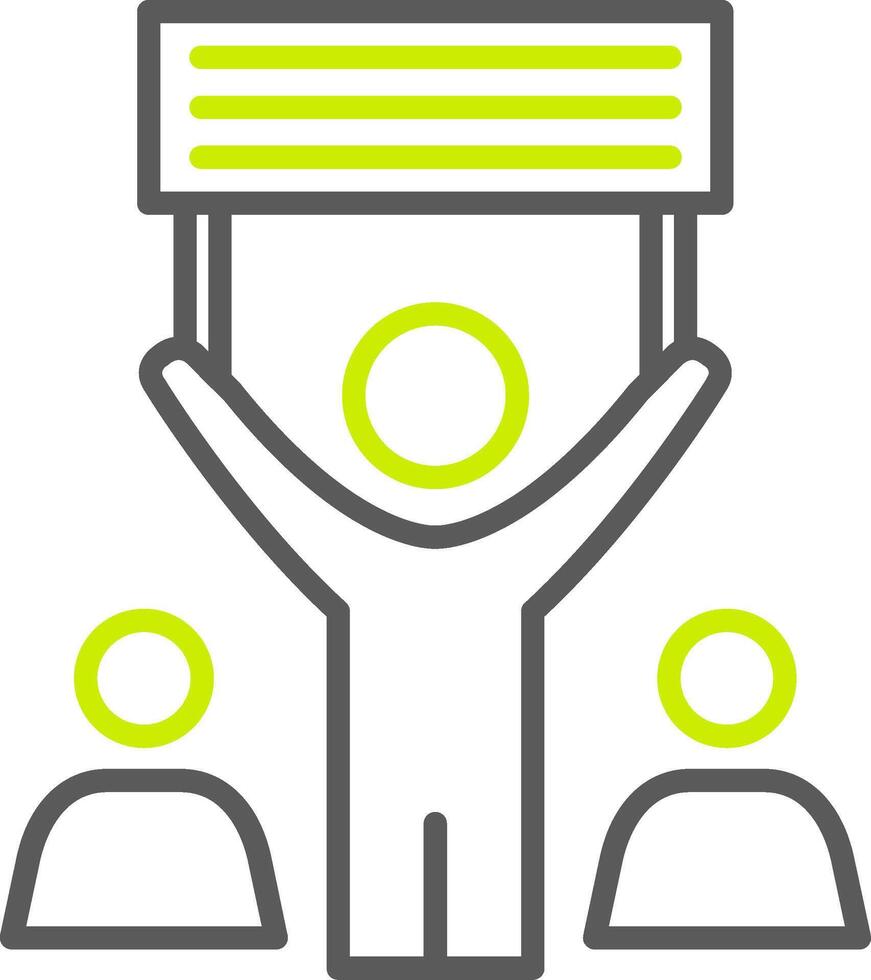 A man holding up a sign with people in the background vector
