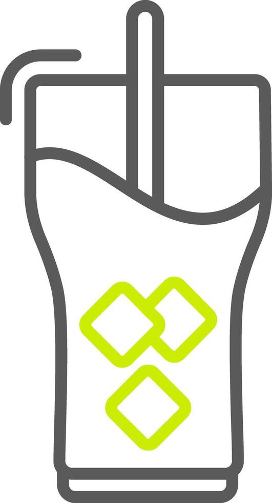 A drink with a straw and a green square vector