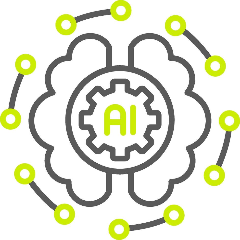 Ai logo with gears and ai in the center vector