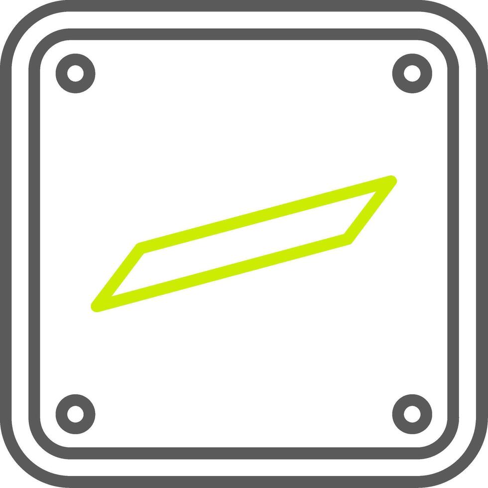 A square with a green line on it vector