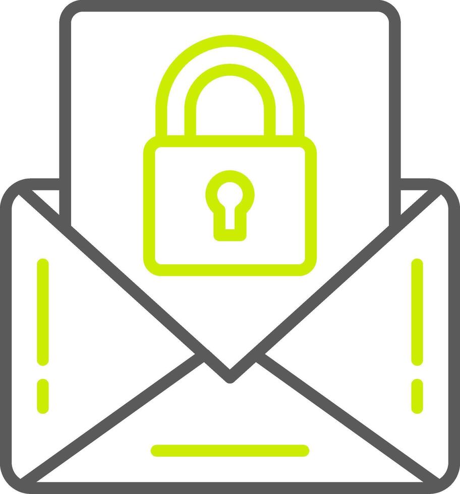 An envelope with a padlock on it vector