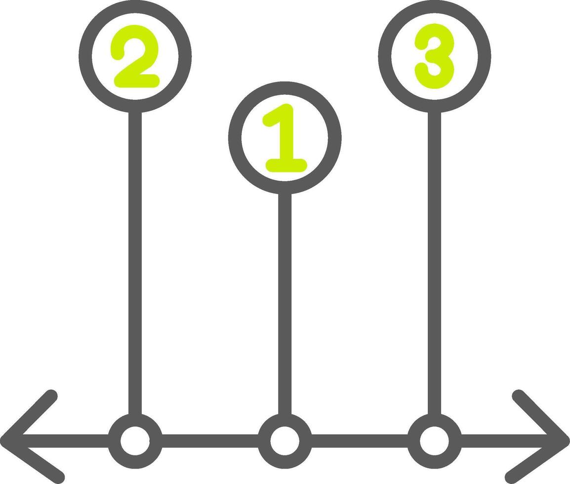 A line of three arrows with numbers on them vector