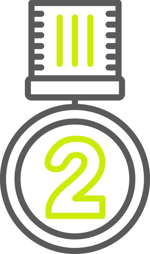 A green and yellow sign with the number two vector
