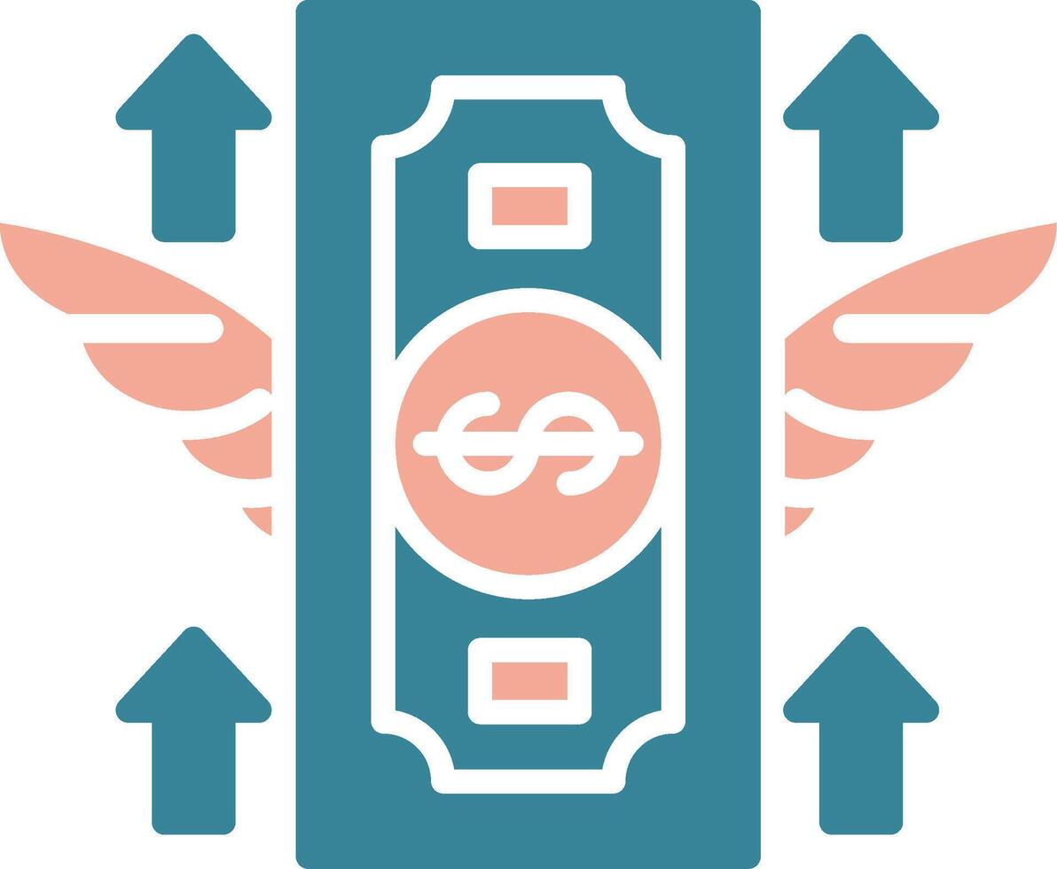 Flying Money Virtual Core Icon vector