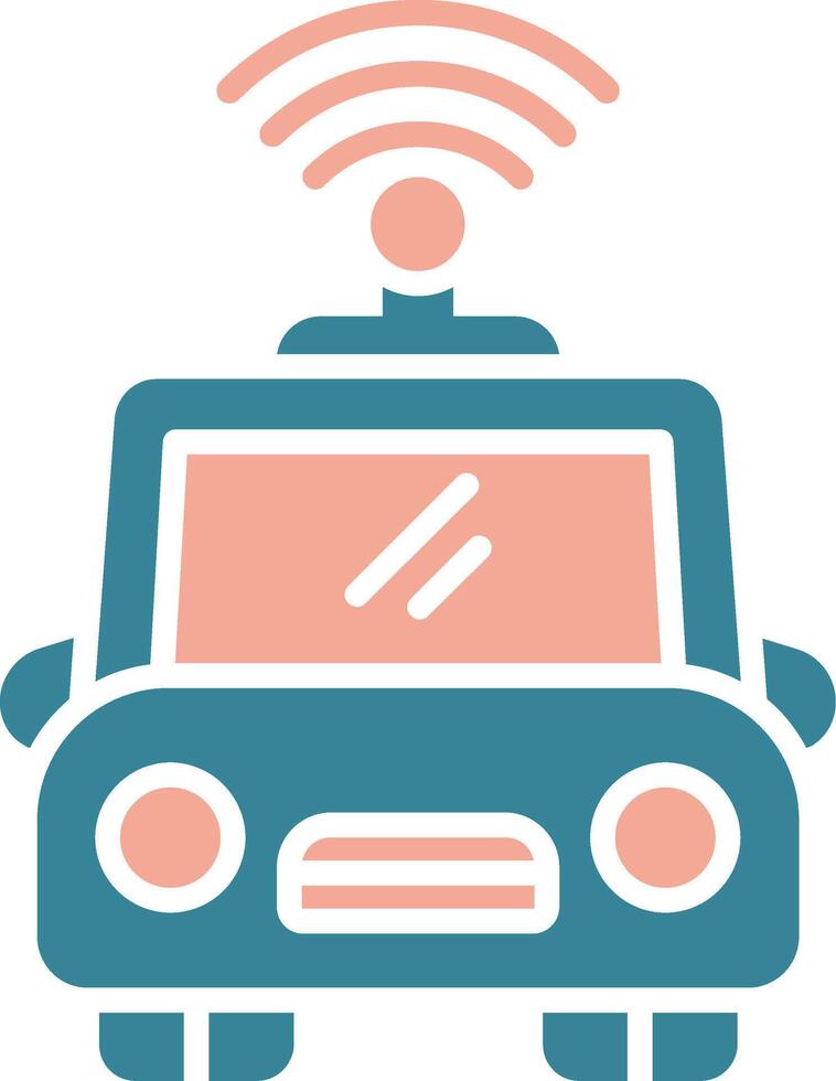 Autonomous Car Interactive Line Art vector