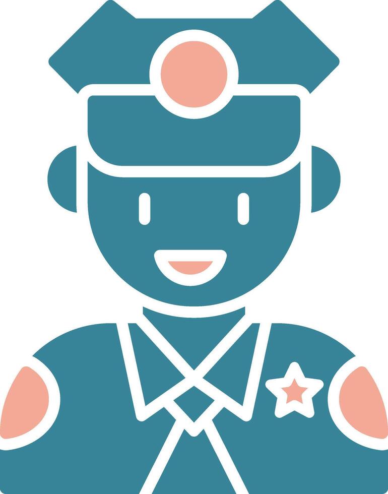 Policeman Crystal Style Glyph vector