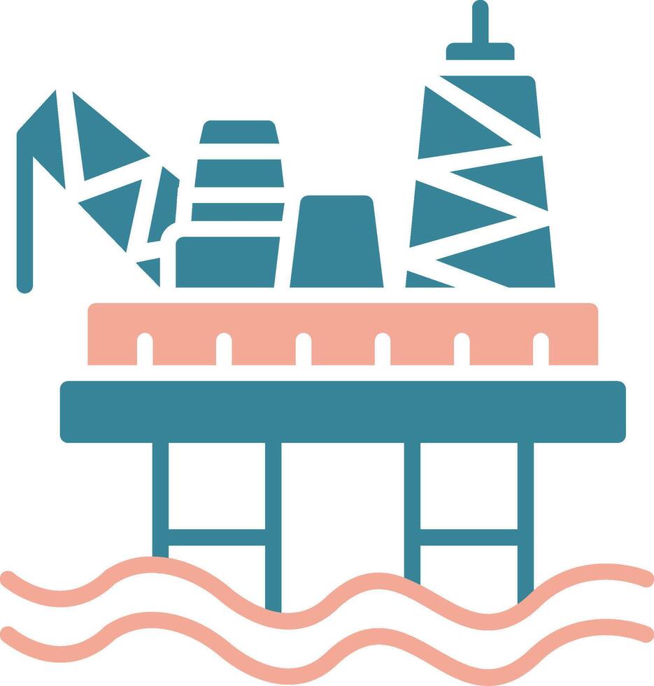 Oil Rig Premium Grid Token vector