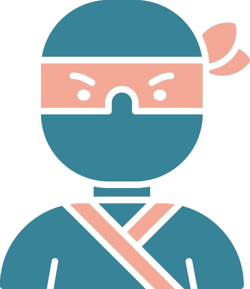 Ninja Colorful Style Glyph vector