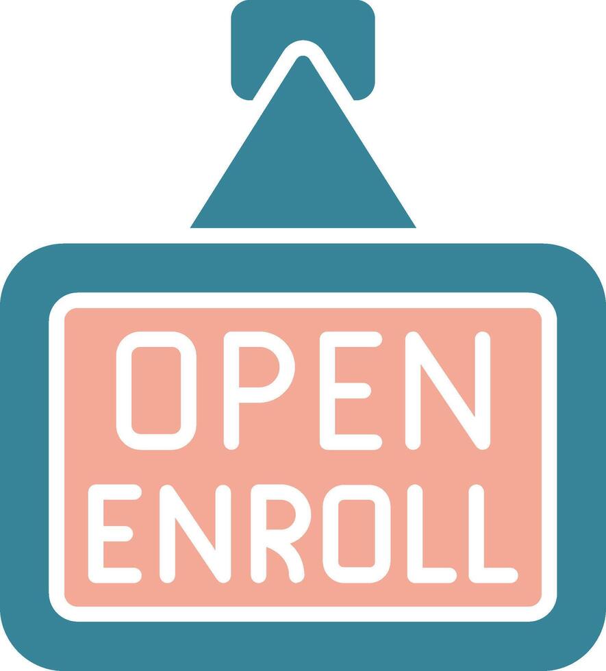 Open Enrollment Colorful Core Icon vector