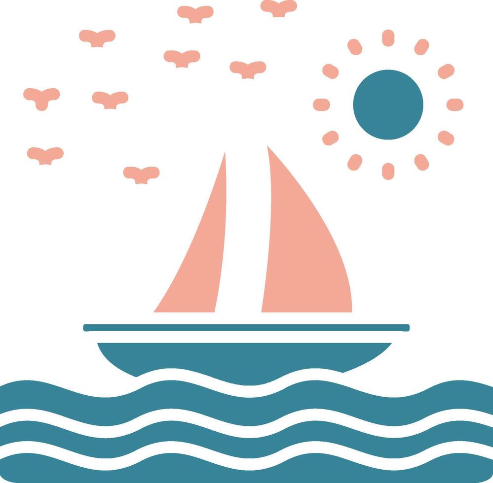 Boat Crystal Style Glyph vector