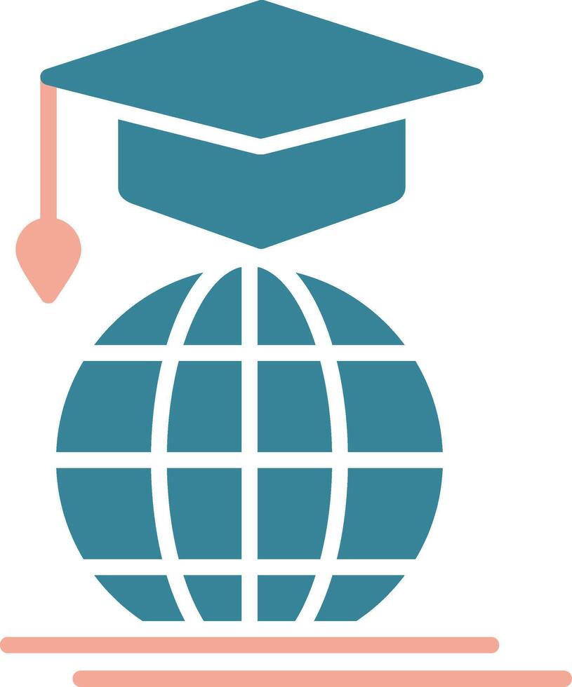 Mortarboard Colorful Line Art vector