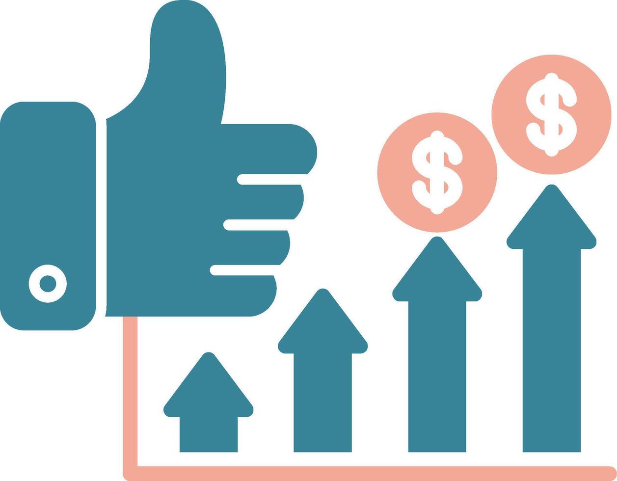 Thumb Up Expressive Digital Mark vector