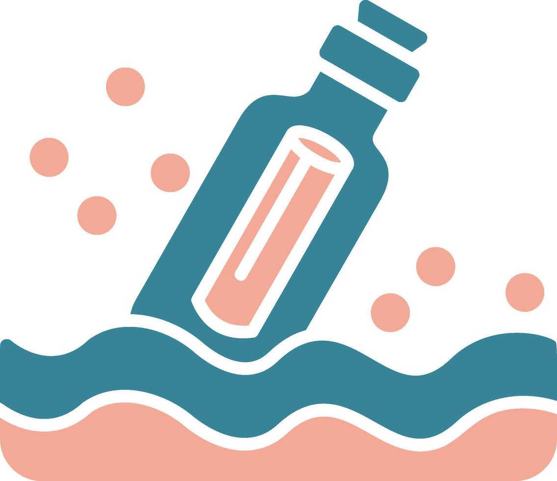 Message In A Bottle Colorful Core Icon vector