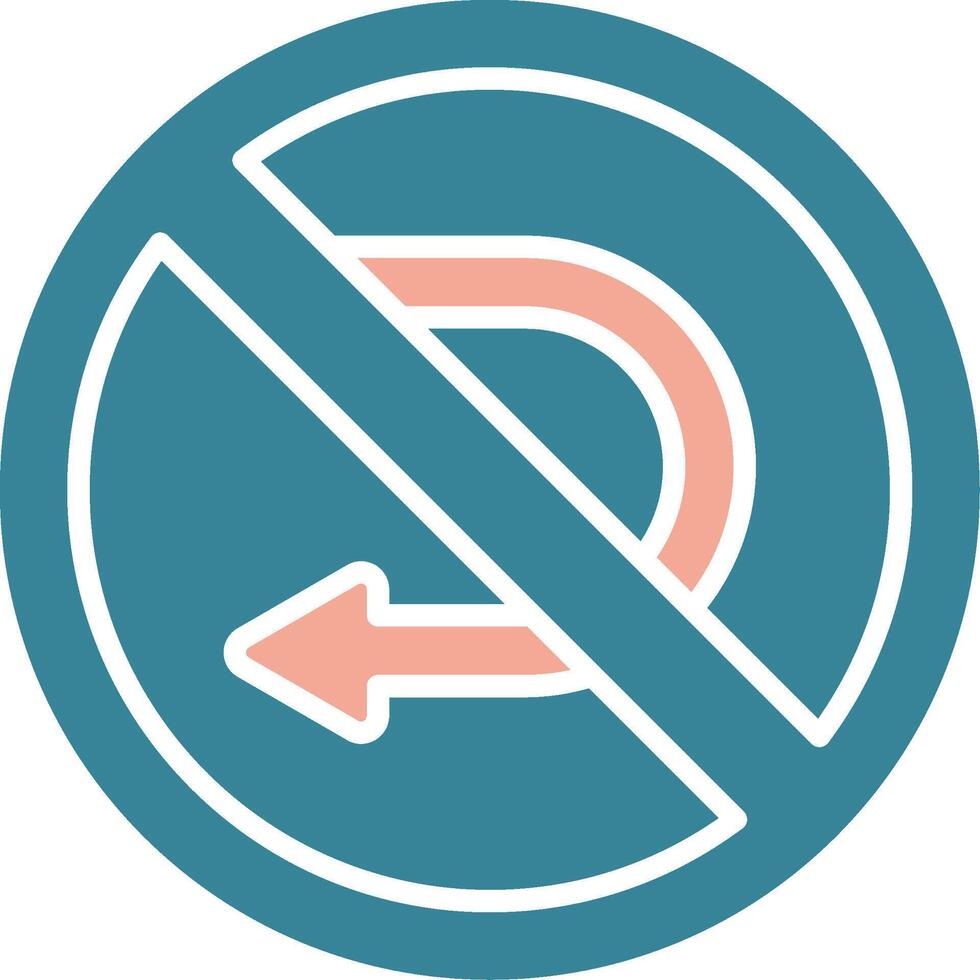 U Turn Simplified Line Art vector